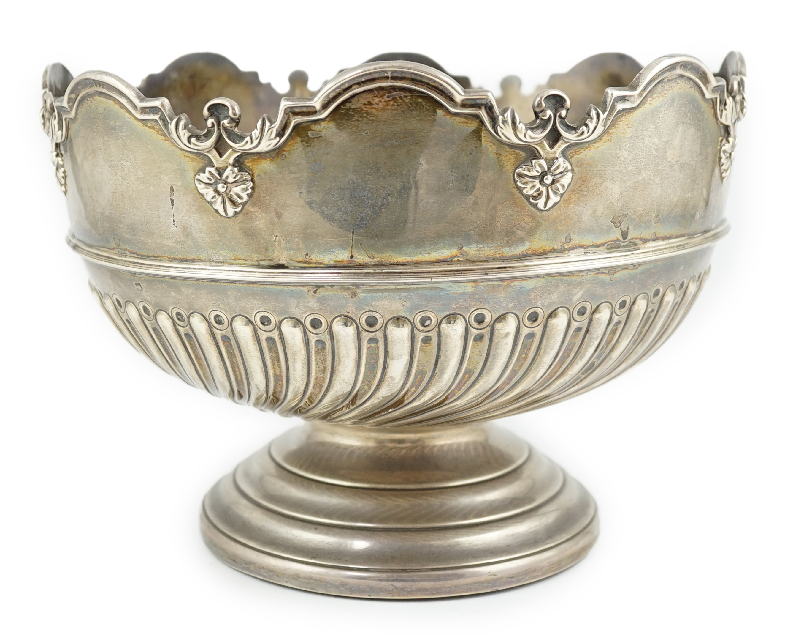 An Edwardian demi-fluted silver punch bowl or Monteith?, by William Hutton & Sons Ltd